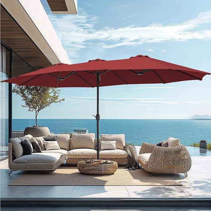 PHI VILLA 15ft Patio Umbrella Double-Sided Outdoor Market Extra Large Umbrella - Image 7