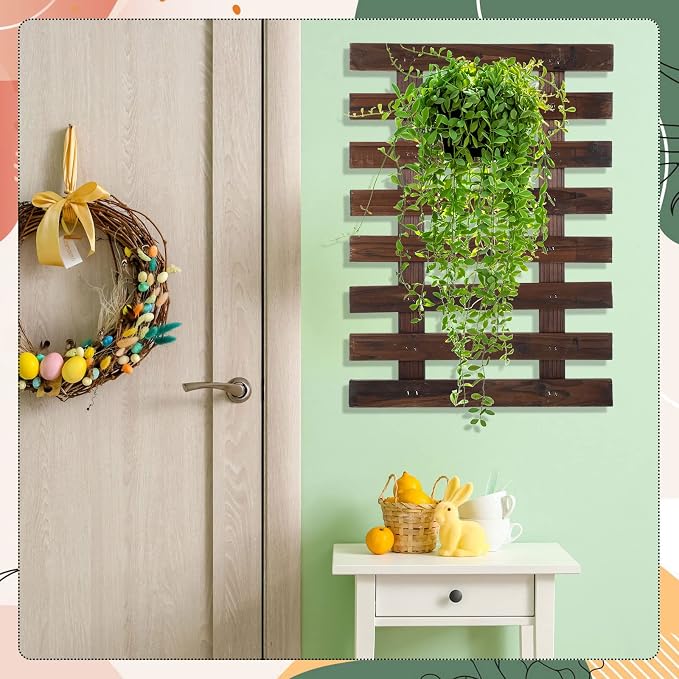 Weysat 4 Pcs Wall Planter Wooden Orchid Hanging Planter - Image 7