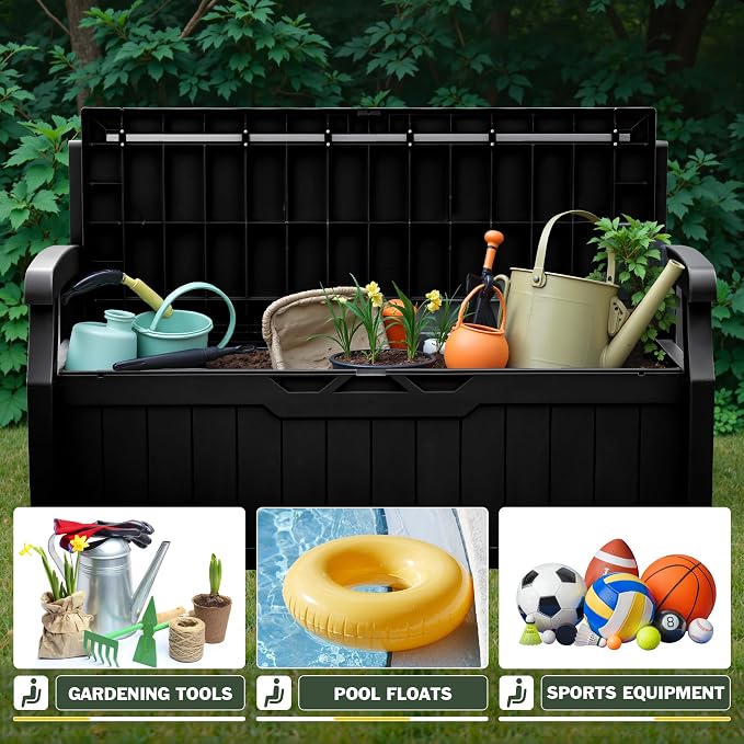 Flamaker 80 Gallon Storage Bench Outdoor Indoor, Durable All-Weather Seating - Image 5