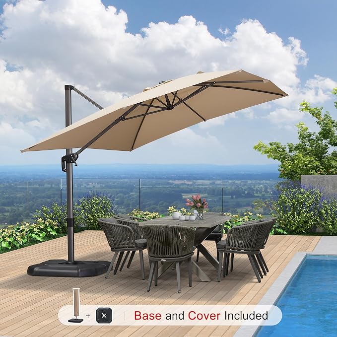 PURPLE LEAF 9'×11.5' Cantilever Patio Umbrella - Image 3