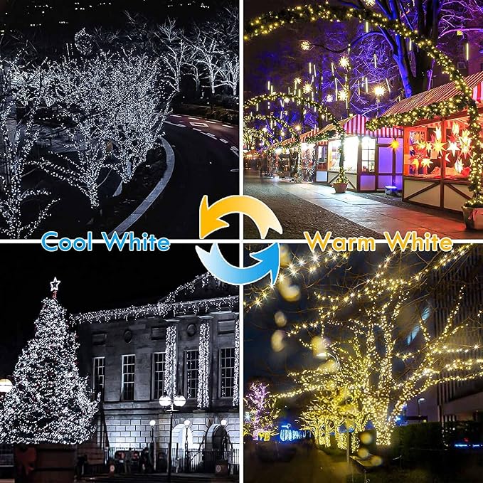 Warm White ⇋ Cool White 66Ft 200LED Christmas Fairy Lights Plug in - Image 2