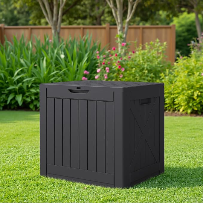 JUMMICO 42 Gallon Deck Box Waterproof, Resin Outdoor Storage Box - Image 6