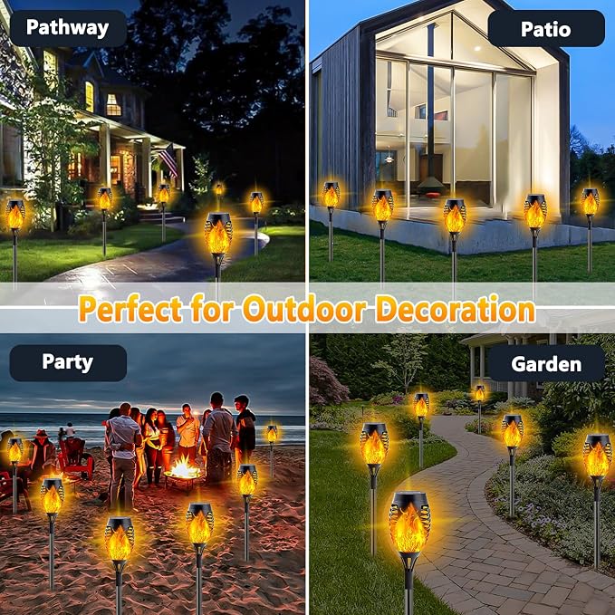 10Pack Solar Lights Outdoor, Mini Solar Torch Lights - Image 6