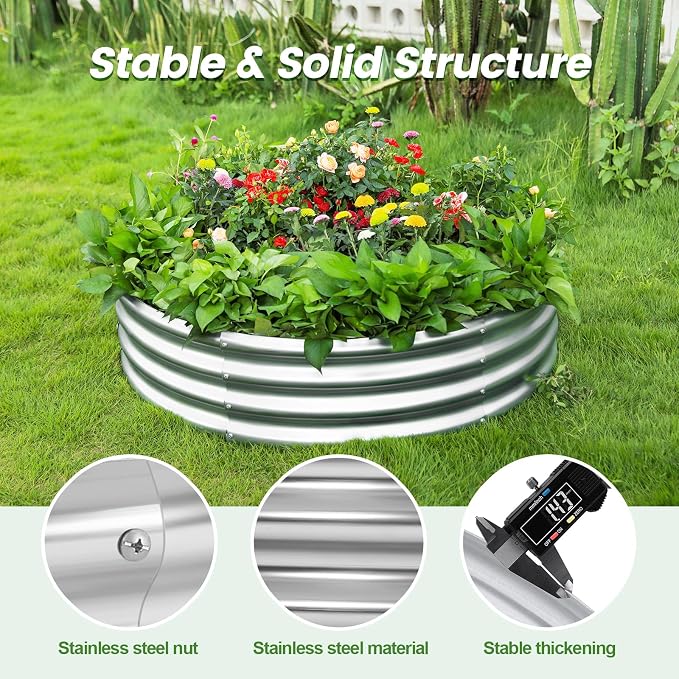 Land Guard Galvanized Raised Garden Bed Kit, Galvanized Planter Raised Garden - Image 5