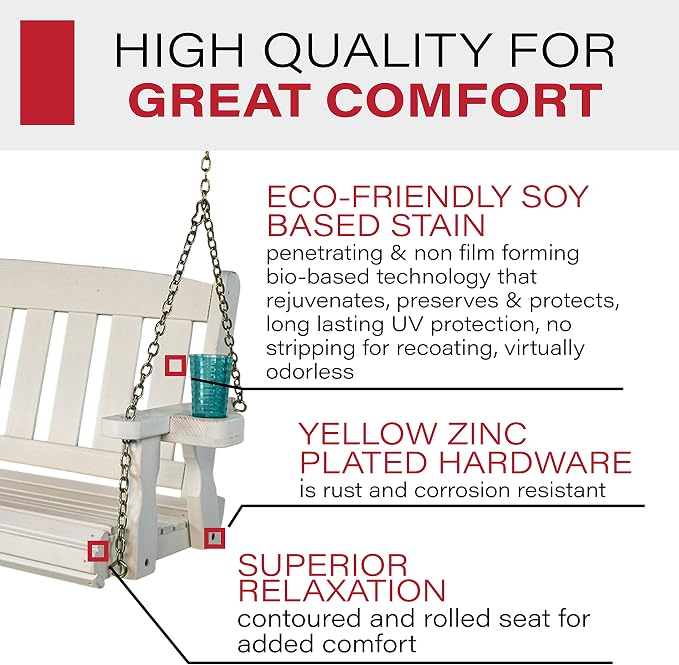 Amish Casual Heavy Duty 800 Lb Mission Treated Porch Swing - Image 3