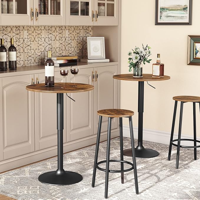 HOOBRO Bar Stools, Kitchen Round Height Stools - Image 2