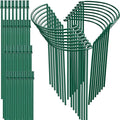 16 Pack 32 or 16 inch Adjustable Plant Support Stakes, Heavy-Duty Half Round by HiGift