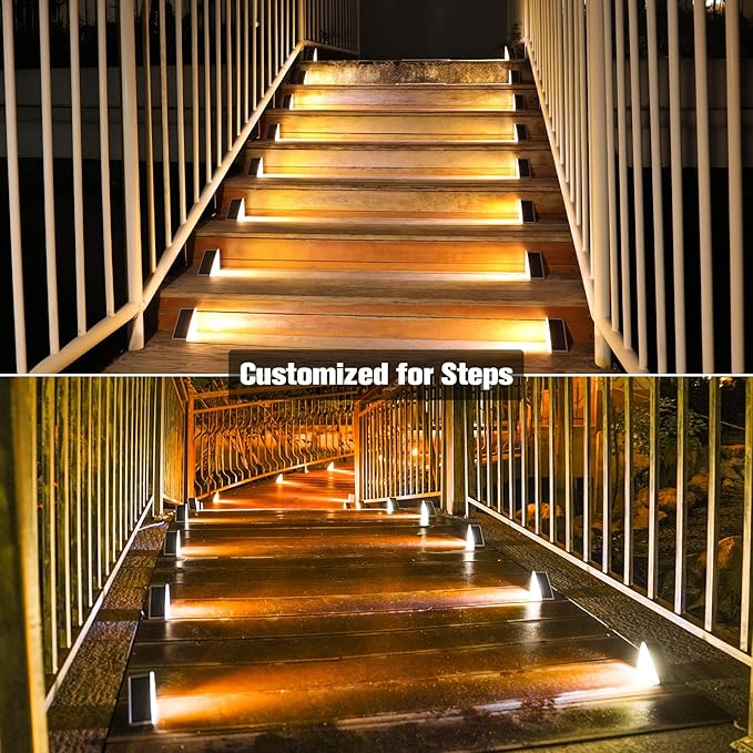 VOLISUN Outdoor Stair Lights 12 Pack, Solar Step Lights Waterproof IP67 - Image 3