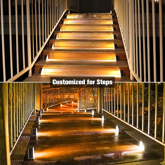 VOLISUN Solar Stair Lights 16 Pack, Solar Step Lights Outdoor Waterproof IP67 - Image 3
