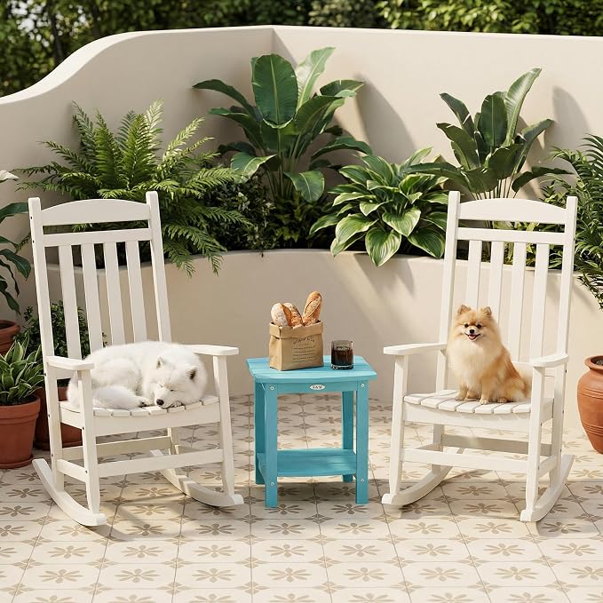 Y&M Outdoor Side Table, HIPS Adirondack Small Double Layer Table, Waterproof - Image 5