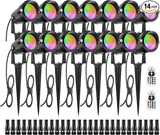 ZUCKEO 12W RGB Low Voltage Landscape Lighting Remote Control Color Changing by ZUCKEO