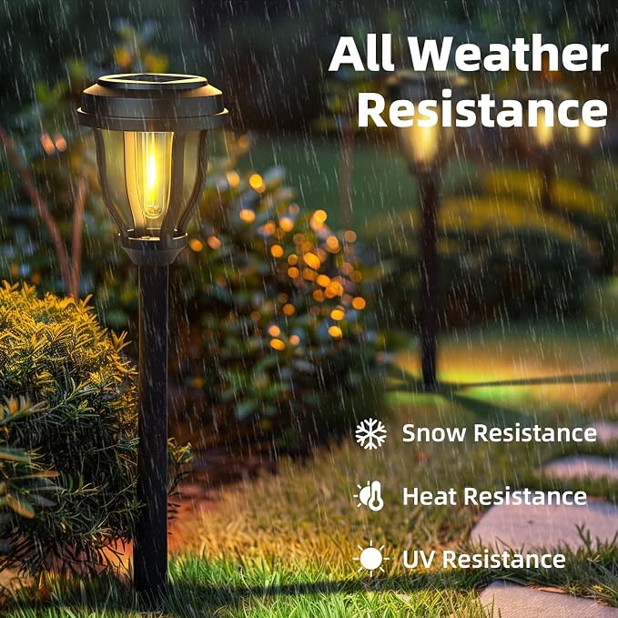 DERAYSION 12 Pack Solar Lights Outdoor, Solar Pathway Lights Auto On/Off - Image 4