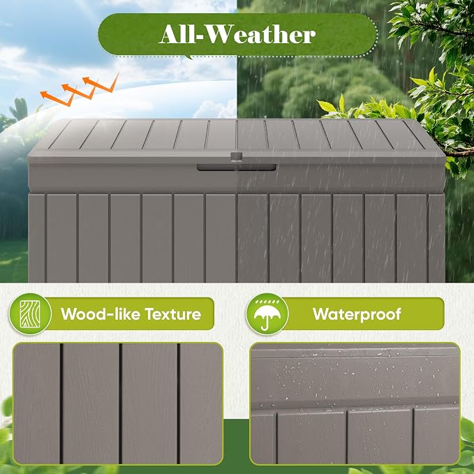 Flamaker Outdoor Storage Box 80 Gallon Resin Waterproof Deck Box Delivery Box - Image 5