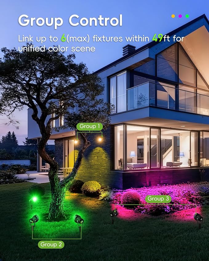 CORESLUX Smart RGBW Spot Lights Outdoor, Color Changing Warm White Landscape - Image 4