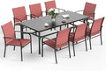Patio Dining Set 9 PCS, 8 Stable Outdoor Dining Chairs by SUNSHINEVALLEY