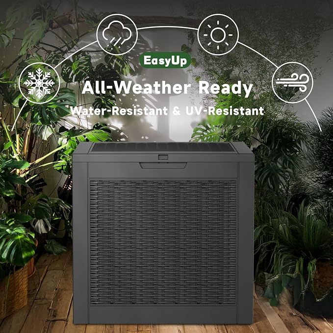 EasyUp 30 Gallon Resin Deck Box, Patio Outdoor Deck Box - Image 4