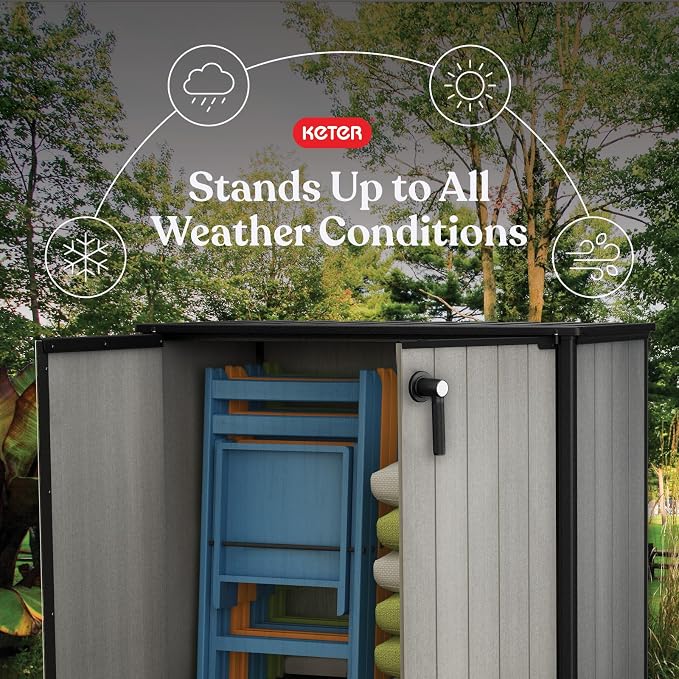 Keter Patio Store 4.6 x 4.0 ft. Resin Outdoor Storage Shed - Image 3