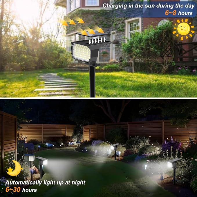 Solar Spot Lights Outdoor Waterproof IP65, 12 Pack Landscape Spotlights - Image 2