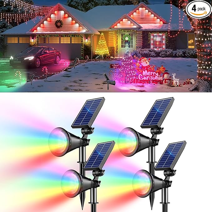 RGB Halloween Solar Lights Outdoor, 2 Modes Solar Spotlights Outdoor Waterproof by Unknown