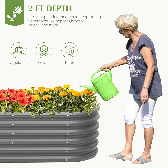 Galvanized Raised Garden Bed, Outdoor Planter Bed, Metal Planter Box - Image 3