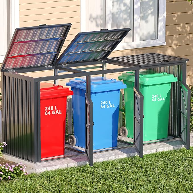 AECOJOY Outdoor Trash Can Storage Shed by AECOJOY