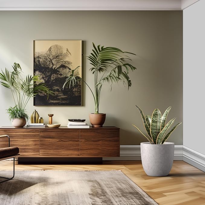 Kante 18 Inch Dia Round Concrete Planter, Indoor Outdoor Large Plant Pot - Image 6