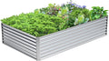 8x4x2FT Galvanized Raised Garden Bed, Galvanized Planter Boxes Outdoor by AyenGuard