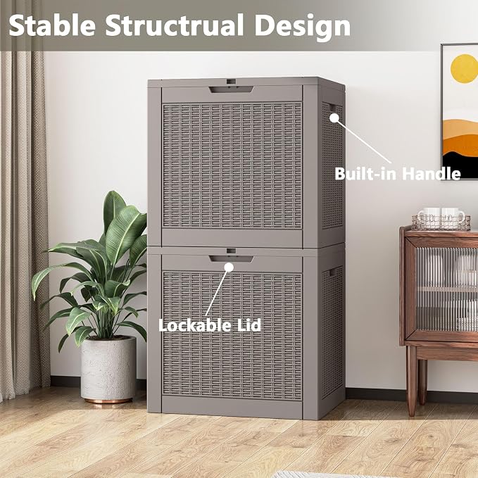 Outdoor Storage Box, Resin Deck Boxes Indoor and outdoor, Waterproof Storage - Image 8