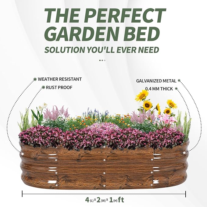 1MORE Galvanized Raised Garden Bed- Planter Garden Boxes Outdoor, Raised Beds - Image 3