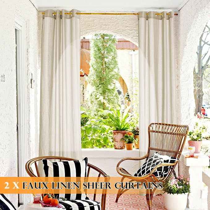 RYB HOME Outdoor Linen Curtains - Image 3