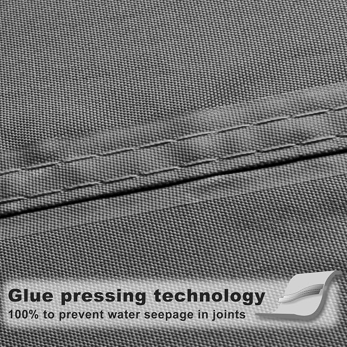 SUNNY GUARD Waterproof Sun Shade Sail 8'x10'x12.8' Charcoal Right Triangle UV - Image 4