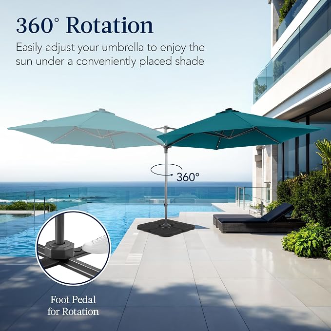 Best Choice Products 10ft Solar LED Offset Cantilever Hanging Market Patio - Image 3
