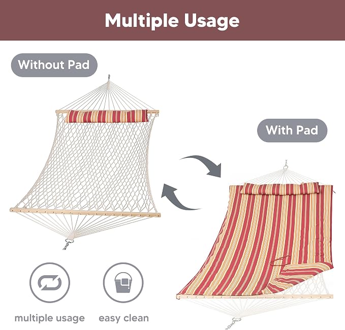 SUNCREAT Two Person Rope Hammock - Image 3