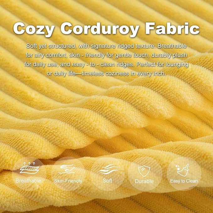 Giant Bean Bag Chair for Adults, Corduroy Chaise Lounge - Image 9