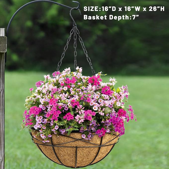 2 Pack 16 Inch Hanging Planters - Image 7