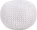 BIRDROCK HOME Round Pouf Ottoman | Cotton Braided Foot Stool by BIRDROCKHOME