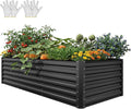 YITAHOME 8x4x2ft Large Raised Garden Bed Kit, Galvanized Metal Planter Box by YITAHOME
