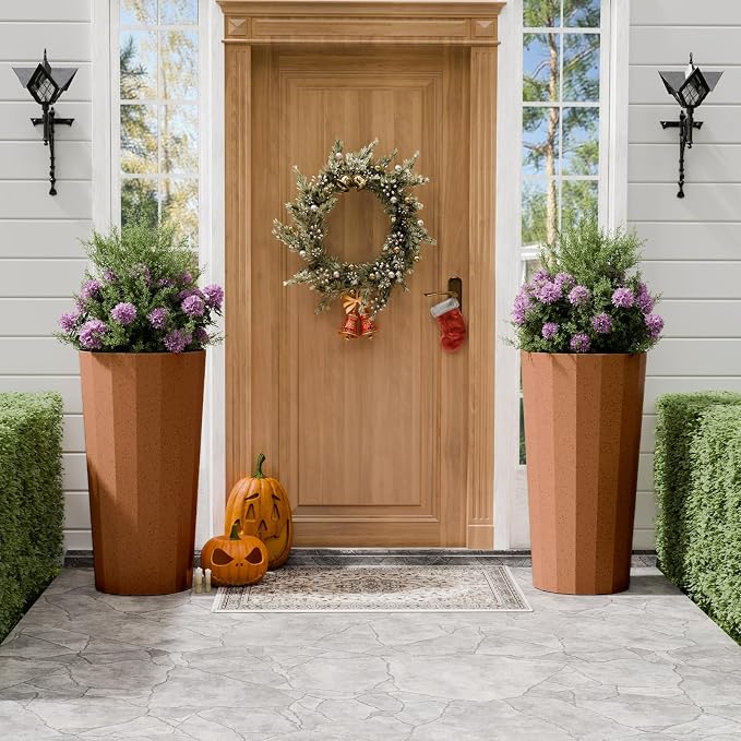 23.6" Tall Outdoor Planters Set of 2, Large Planters - Image 8