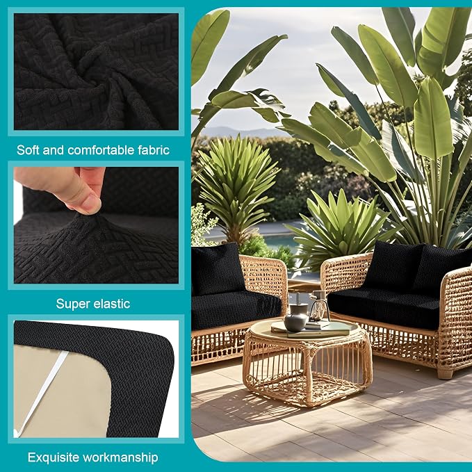 12Pcs Stretch Patio Cushion Covers, Outdoor Couch Covers Replacement, Outdoor - Image 3
