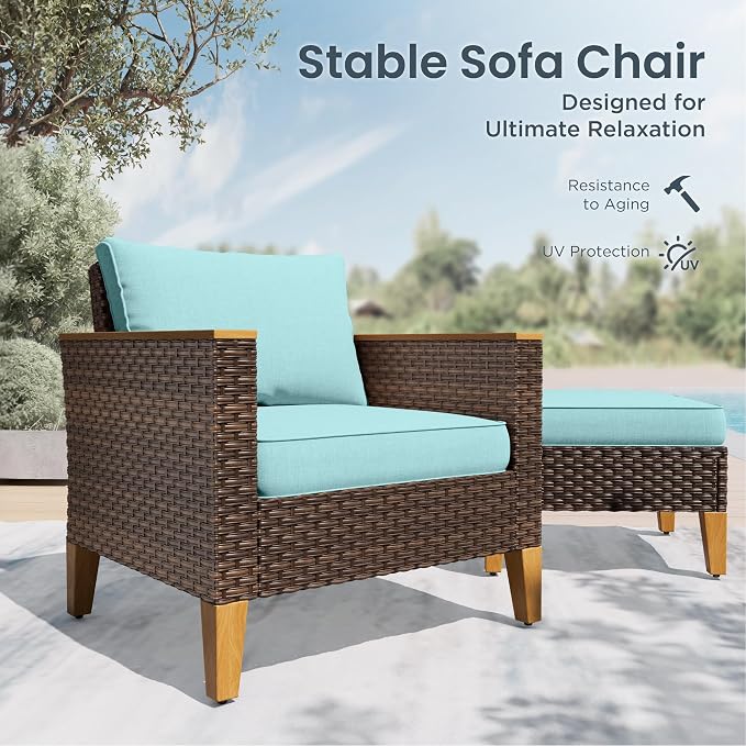 PHI VILLA Half-Moon Patio Furniture Set - Image 5