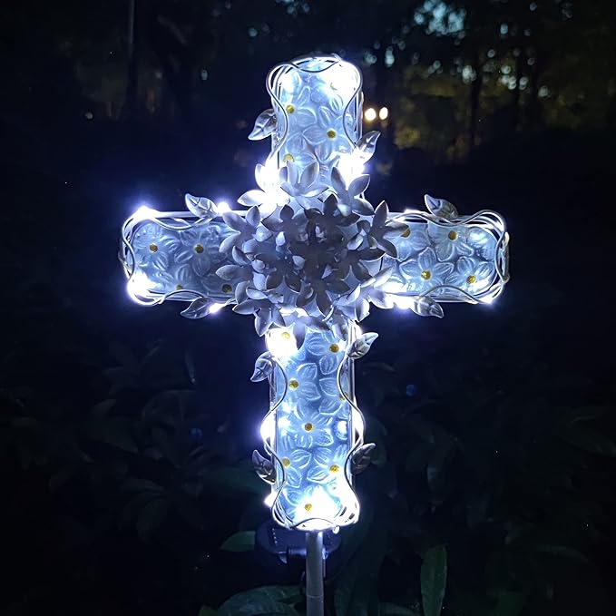 38Inch Solar Cross Garden Lights Outdoor Decorative by COOZZYHOUR