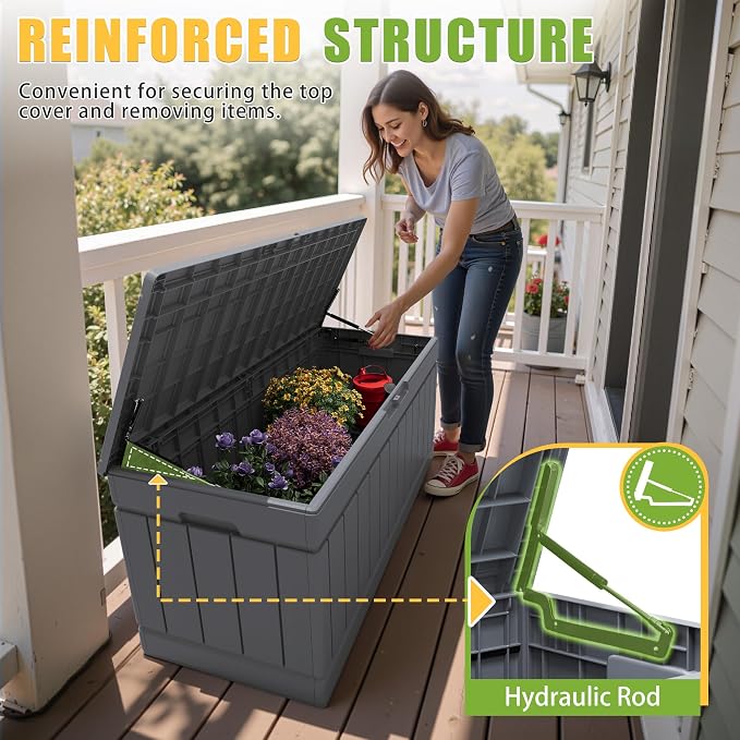 Greesum Outdoor Storage Box 82 Gallon Storage Bin - Image 5
