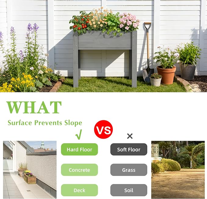 Raised Garden Bed with Legs, Outdoor Wood Elevated Planter Box, Thick Legs - Image 8