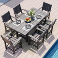 Pamapic 7 PCS Outdoor Dining Set, Spacious HDPE Outdoor Table and Chairs by Pamapic