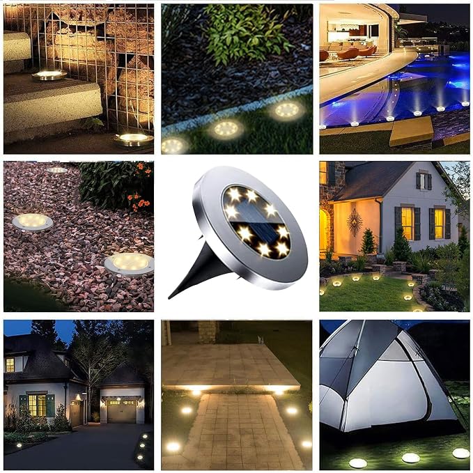 4.6 Inch Diameter Solar Ground Lights, Waterproof Solar Garden Lights, Outdoor - Image 6