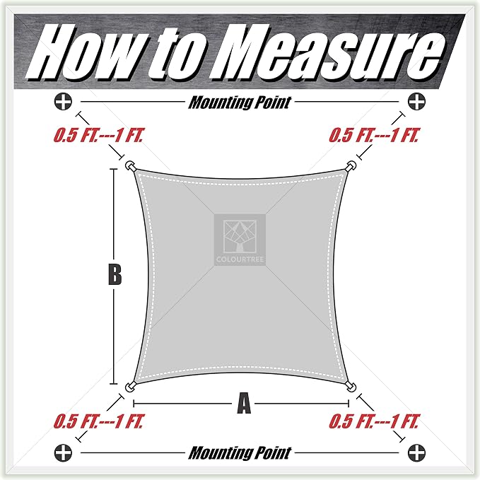 ColourTree TAPR1616 Custom Size 7' x 22' Green Sun Shade Sail Canopy UV Block - Image 8