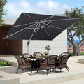 PURPLE LEAF 9' X 11' Patio Umbrella Outdoor Rectangle Umbrella Large Cantilever by PURPLELEAF