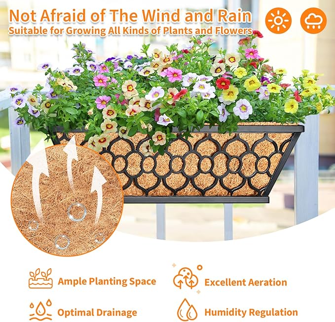 Riare 2 Pack 16 Inch Window Boxes Planters - Image 6