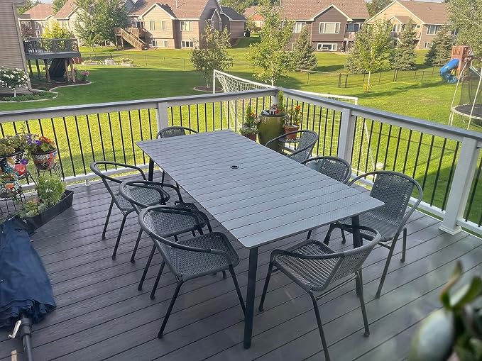 95" Patio Outdoor Dining Table for 8-10, Weather-Resistant Aluminum Frame - Image 2
