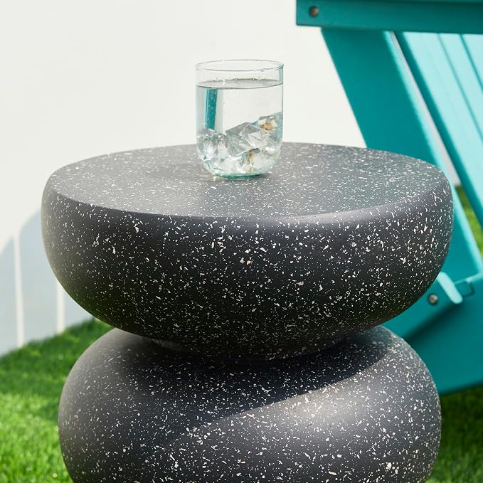 Glitzhome Outdoor Side Table, Heavy Duty Indoor Outdoor Round Planter Stand - Image 8